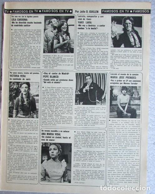 Coleccionismo de Revistas y Peri&oacute;dicos: RECORTE REVISTA SEMANA N&ordm; 1748 1973 YAKO LARA, LOLA CARDONA, ANA MARIA VIDAL, MARIA JOSE PRENDES