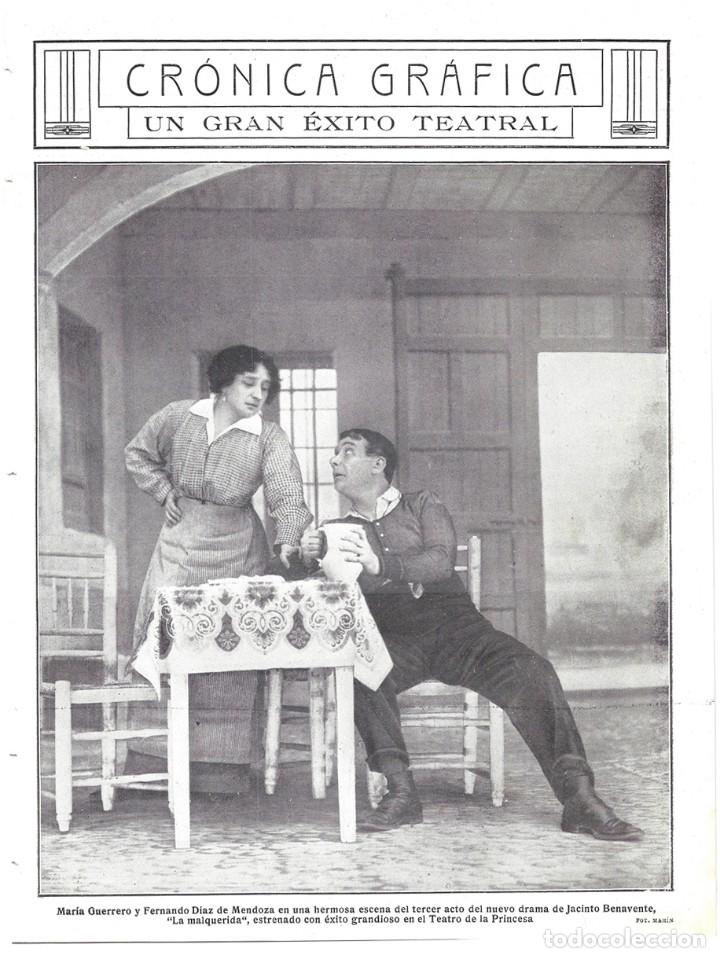 Coleccionismo de Revistas y Peri&oacute;dicos: 1913 HOJA REVISTA TEATRO PRINCESA LA MALQUERIDA DE JACINTO BENAVENTE MAR&Iacute;A GUERRERO FERNANDO D&Iacute;AZ ME
