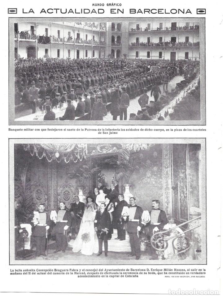Coleccionismo de revistas y peri&oacute;dicos: 1913 HOJA REVISTA BARCELONA MERCED BODA CONCEPCI&Oacute;N BRUGUERA FABRA Y CONCEJAL ENRIQUE MILL&Aacute;N MASANA