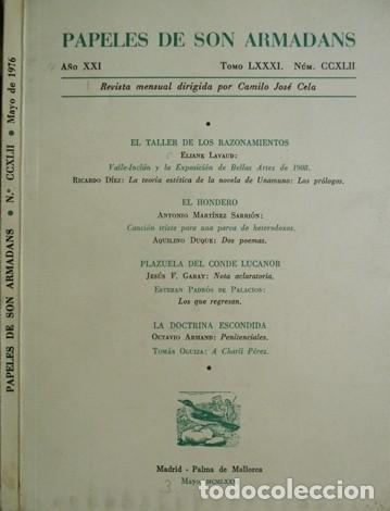 Coleccionismo de revistas y peri&oacute;dicos: Papeles de Son Armadans. Revista mensual dirigida por Camilo Jos&eacute; Cela. A&ntilde;o XXI. Mayo, 1976.