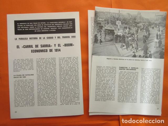 Coleccionismo de revistas y peri&oacute;dicos: ARTICULO 1970 - EL CARRIL DE SARRIA BOOM ECONOMICO 1914 -  RENFE FERROCARRIL TRANVIA AUTOBUSES