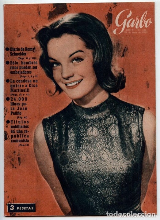 Coleccionismo de Revistas y Peri&oacute;dicos: GARBO - 1957 - ROMY SCHNEIDER, ELSA MARTINELLI, JOANNE PATI&Ntilde;O, CECILIA DIONNE. BETTINA, TIM HOVEY