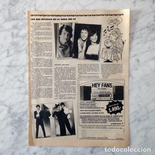 Coleccionismo de Revistas y Peri&oacute;dicos: RECORTE - ANDY GIBB, MECANO - 1985