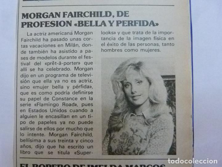 Coleccionismo de Revistas y Peri&oacute;dicos: RECORTE REPORTAJE CLIPPING DE MORGAN FAIRCHILD REVISTA SEMANA N&ordm; 2409 P&Aacute;G 117 L63