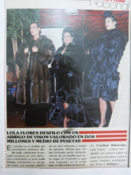Coleccionismo de Revistas y Peri&oacute;dicos: RECORTE REPORTAJE CLIPPING DE LOLA FLORES REVISTA SEMANA N&ordm; 2438 P&Aacute;G 57