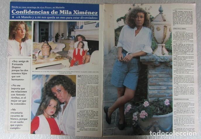 Coleccionismo de Revistas y Peri&oacute;dicos: RECORTE REVISTA SEMANA N&ordm; 2536 1988 MILA XIMENEZ. 4 PGS