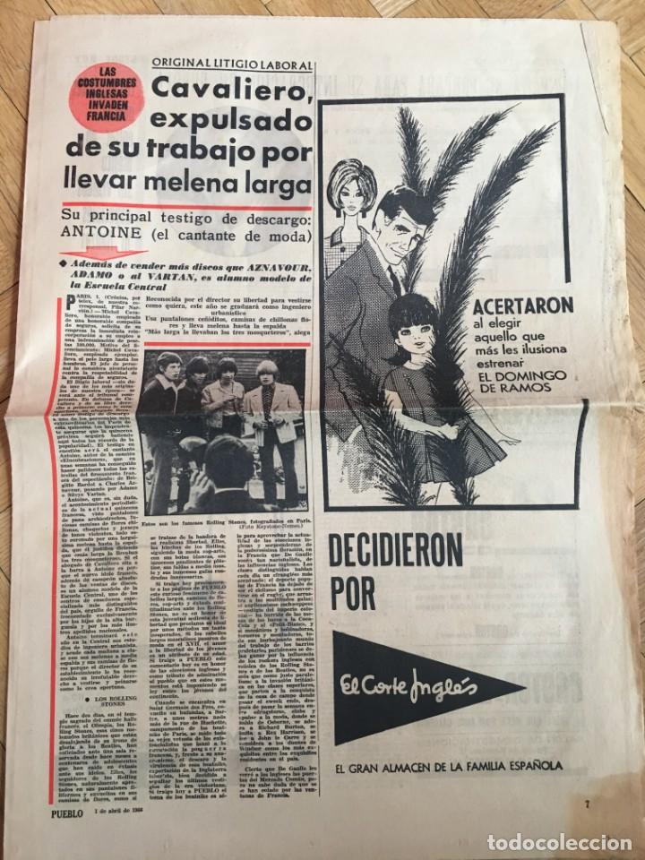 Coleccionismo de Revistas y Peri&oacute;dicos: PERIODICO (1-4-1966) CAVALIERO LOS ROLLING STONES