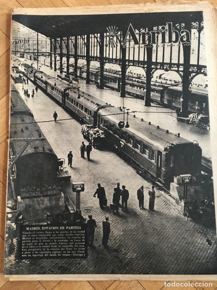 Sammeln von Zeitschriften und Zeitungen: ARRIBA (22-7-1959) ESTACION DEL NORTE CHAMARTIN RENFE INAUGURACION METRO BARCELONA CATHERINE ROUVEL