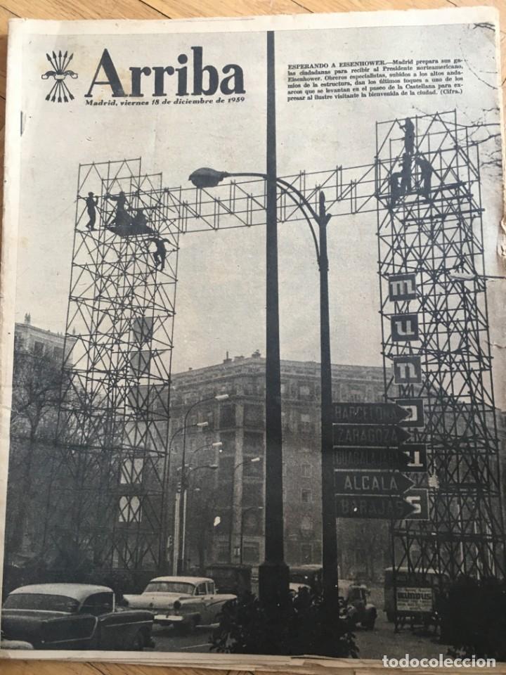 Sammeln von Zeitschriften und Zeitungen: ARRIBA (18-12-1959) MADRID MAKARIOS CHIPRE TUDELA EBRO