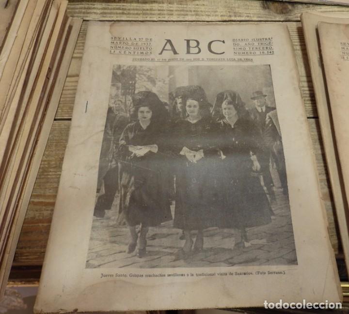 Coleccionismo de Revistas y Peri&oacute;dicos: SEMANA SANTA SEVILLA,1937,JUEVES SANTO, ABC 27/03/1937