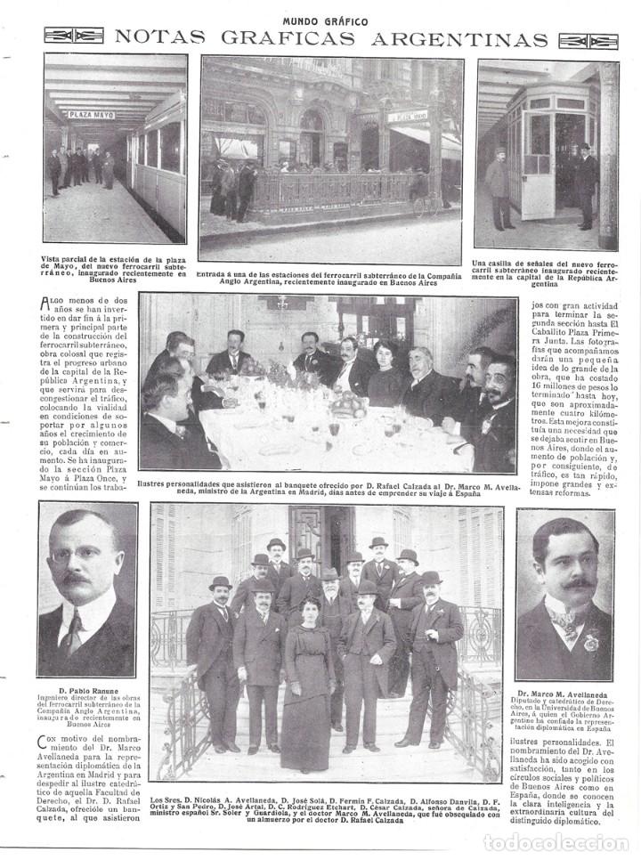 Coleccionismo de revistas y peri&oacute;dicos: 1914 HOJA REVISTA ARGENTINA NUEVO FERROCARRIL SUBTERRANEO ESTACI&Oacute;N PLAZA DE MAYO COMPA&Ntilde;&Iacute;A ANGLO ARGE