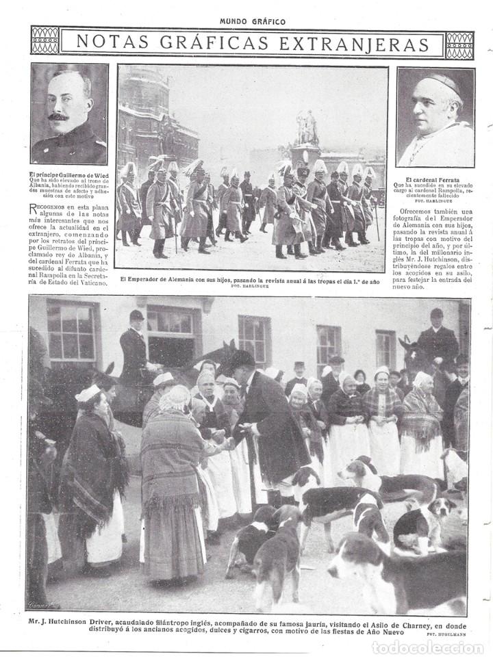 Coleccionismo de revistas y peri&oacute;dicos: 1914 HOJA REVISTA INGLATERRA CACER&Iacute;A J. HUTCHINSON DRIVER JAUR&Iacute;A DE PERROS VISITA ASILO DE CHARNEY