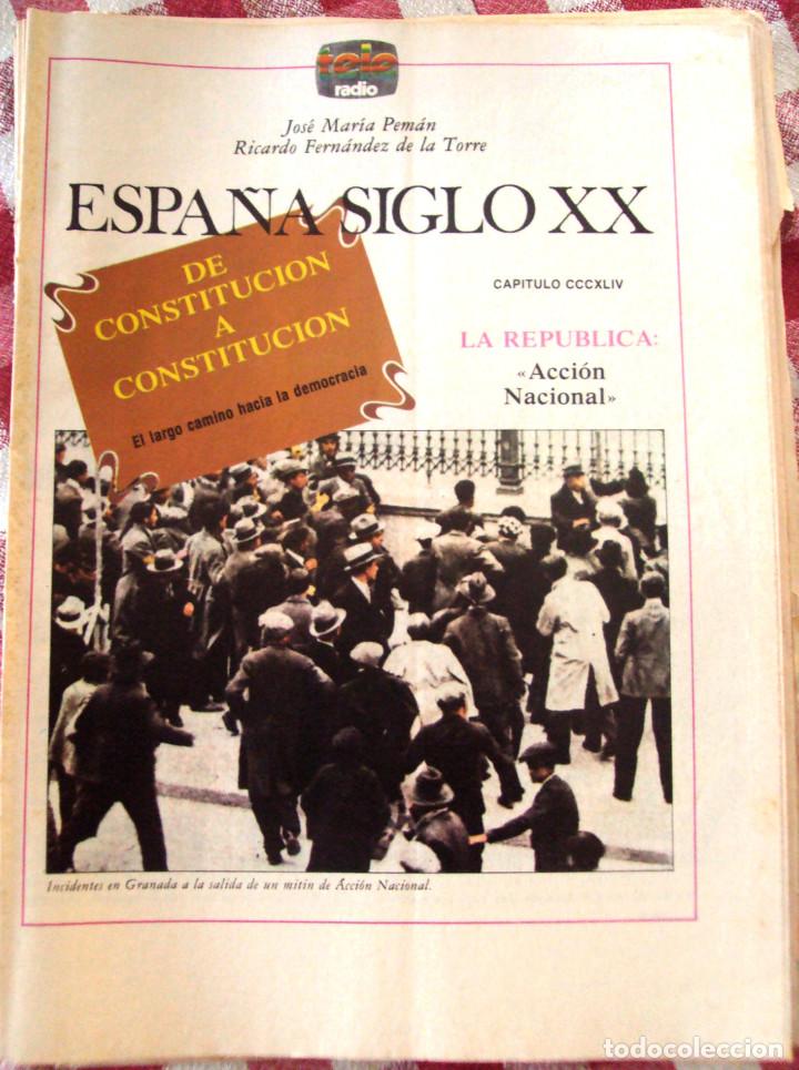 Coleccionismo de Revistas y Peri&oacute;dicos: Fasciculo Historia Espa&ntilde;a teleradio de peman Numero 344 Accion Nacional, Irene Lopez Heredia