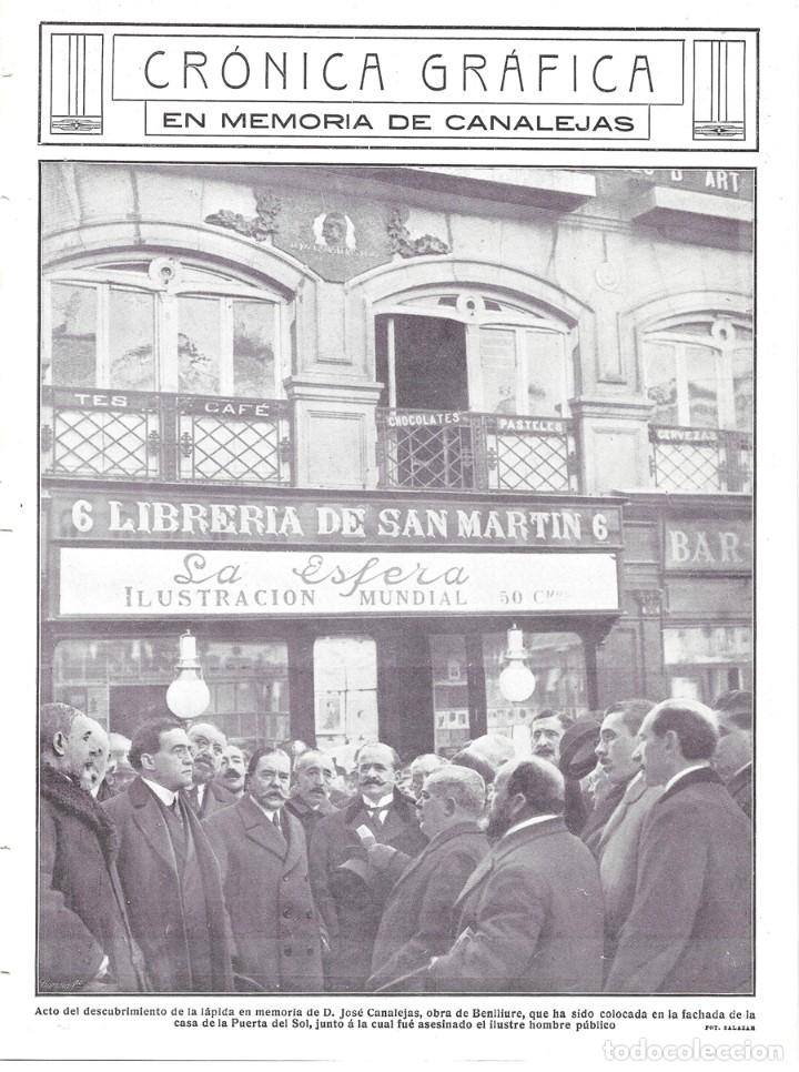 Coleccionismo de revistas y peri&oacute;dicos: 1914 HOJA REVISTA MADRID PUERTA DEL SOL DESCUBRIMIENTO L&Aacute;PIDA MEMORIA DE CANALEJAS OBRA DE BENLLIURE
