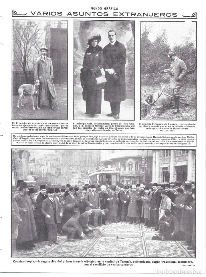 Coleccionismo de revistas y peri&oacute;dicos: 1914 HOJA REVISTA TURQU&Iacute;A CONSTANTINOPLA INAUGURACI&Oacute;N PRIMER TRANV&Iacute;A EL&Eacute;CTRICO SACRIFICIO CARNEROS