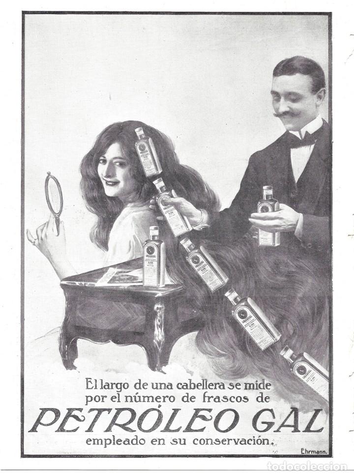 Coleccionismo de revistas y peri&oacute;dicos: 1914 HOJA REVISTA PUBLICIDAD ANUNCIO PERFUMER&Iacute;A PETROLEO GAL PARA EL CABELLO CABELLERA A. EHRMANN