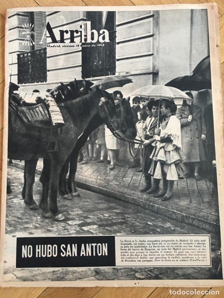 Sammeln von Zeitschriften und Zeitungen: ARRIBA (18-1-1963) SAN ANTON CARLOS TARTIERE IV FESTIVAL CANCION DEL DUERO RALLY MONTECARLO