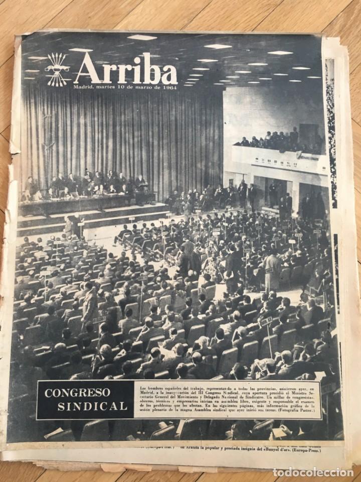 Coleccionismo de Revistas y Peri&oacute;dicos: ARRIBA (10-3-1964) CONGRESO SINDICAL REY PABLO ATENAS VALENCIA UJPEST DOZSA COPA FERIAS