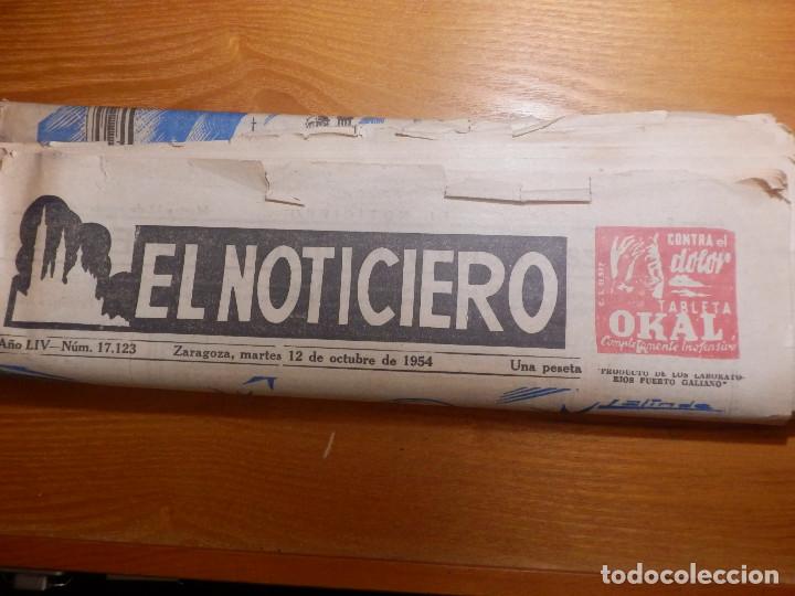 Colecionismo de Revistas e Jornais: Antiguo Periodico - El Noticiero - Zaragoza - 12 de Octubre de 1954 - 33 x 42 cm - 31 pags.