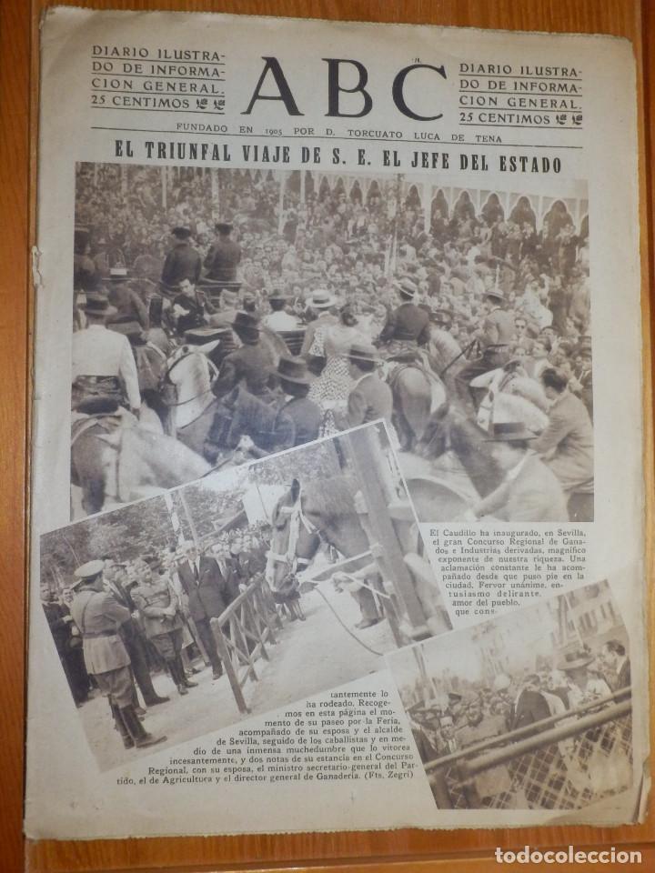 Coleccionismo de Revistas y Peri&oacute;dicos: Antiguo Periodico - ABC - El Triunfal Viaje de S. E. el Jefe del Estado - 4 de Mayo de 1943 - 23 Pag