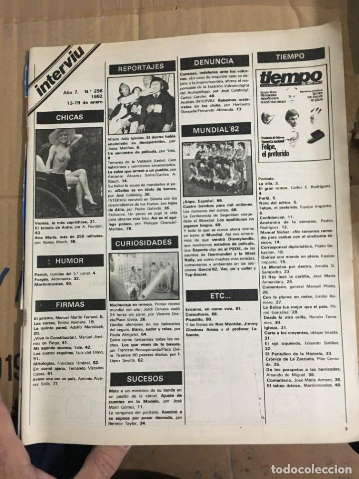 Coleccionismo de revistas y peri&oacute;dicos: REVISTA INTERVIU N&ordm; 296 ENERO 1982 Violeta Anita Ana Maria Mundial Espa&ntilde;a 1982
