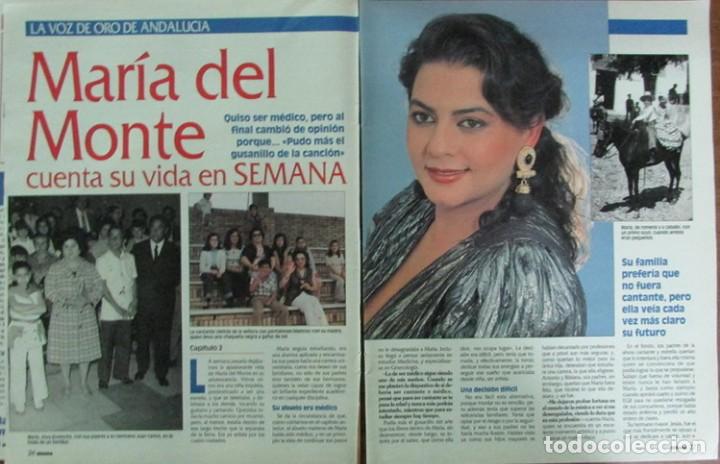 Coleccionismo de Revistas y Peri&oacute;dicos: RECORTE REVISTA SEMANA 3028 1998 MARIA DEL MONTE. 6 PGS