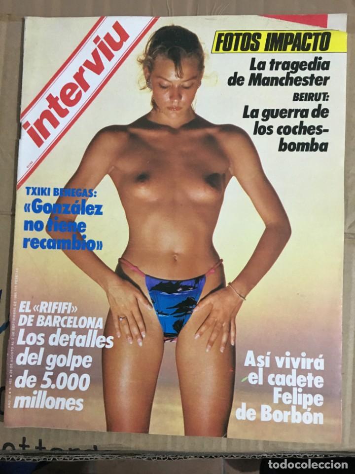 Coleccionismo de revistas y peri&oacute;dicos: REVISTA INTERVIU N&ordm; 485 Agosto 1985 Tragedia de Manchester Beirut Felipe de Borbon Jackie
