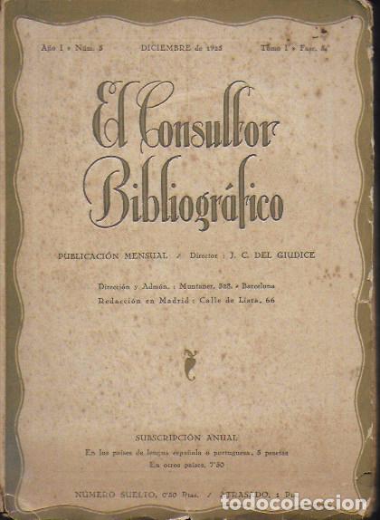 Coleccionismo de Revistas y Peri&oacute;dicos: El consultor bibliogr&aacute;fico. A&ntilde;o 1 n&uacute;m. 5. Diciembre 1925.