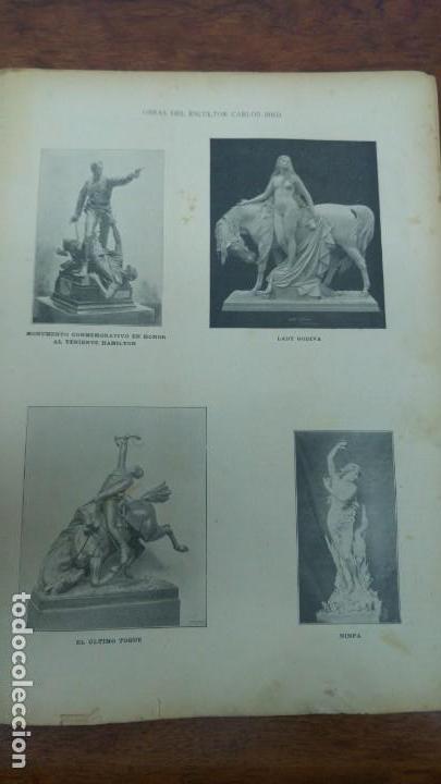 Coleccionismo de Revistas y Peri&oacute;dicos: OBRAS DEL ESCULTOR CARLOS BIRD COMBATE DE SANTA BARBARA REVISTA A&Ntilde;O 1896