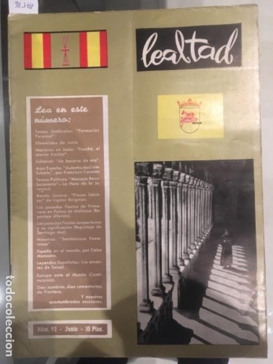 Coleccionismo de revistas y peri&oacute;dicos: LEALTAD, REVISTA GRAFICA BALEAR, MALLORCA, NUMERO 92, JUNIO 1963