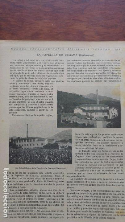 Collection Magazines and Newspapers: LA PAPELERA DE CEGAMA GUIPUZCOA FABRICA HOJA REVISTA A&Ntilde;O 1924