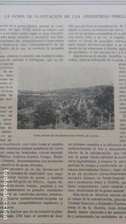 Collezionismo di Riviste e Giornali: LA GOMA DE PLANTACION DE LAS INDUSTRIAS PIRELLI CAUCHO LATEX 4 HOJAS REVISTA A&Ntilde;O 1924