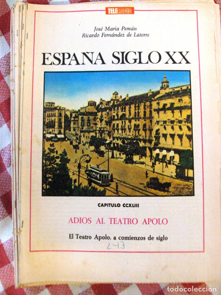 Coleccionismo de Revistas y Peri&oacute;dicos: Fasciculo Teleradio Espa&ntilde;a Siglo XX de Pem&aacute;n Numero 243 Teatro Apolo foto Maria Alba
