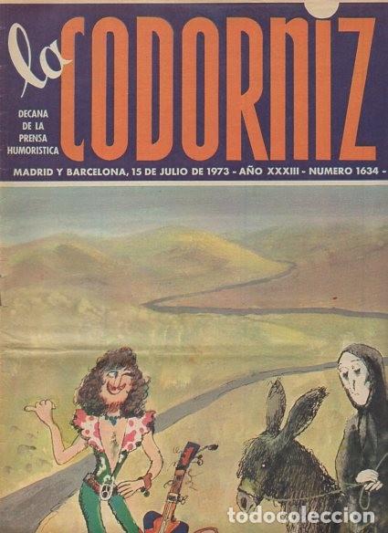 Coleccionismo de Revistas y Peri&oacute;dicos: LA CODORNIZ - N&ordm; 1634 / JULIO 1973 - PORTADA : MUNOA