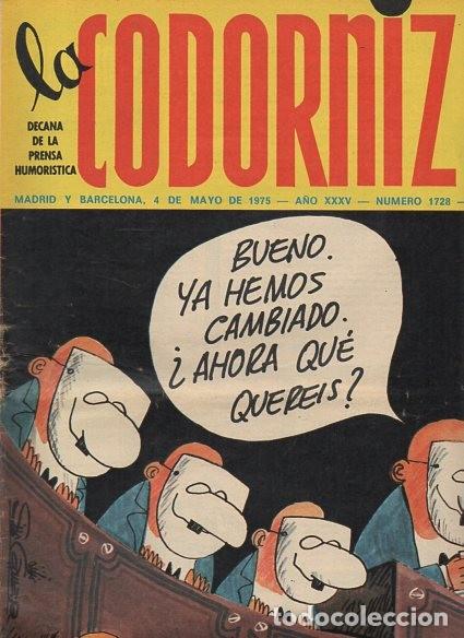 Coleccionismo de Revistas y Peri&oacute;dicos: LA CODORNIZ - N&ordm; 1728 / MAYO 1975 - PORTADA : CAMARA
