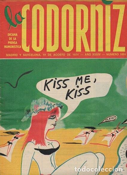Coleccionismo de Revistas y Peri&oacute;dicos: LA CODORNIZ - N&ordm; 1691 / AGOSTO 1974 - PORTADA : MADRIGAL