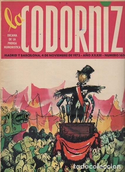 Coleccionismo de Revistas y Peri&oacute;dicos: LA CODORNIZ - N&ordm; 1650 / NOVIEMBRE 1973 - PORTADA : MUNOA