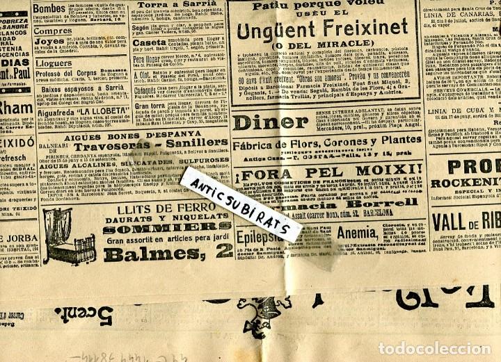 Coleccionismo de Revistas y Peri&oacute;dicos: DIARI ANY 1911 BICICLETA PEUGEOT UNGUENT FREIXINET AIXAROP RHAM SIDRAL TEIXIDO FARMACIA BORRELL