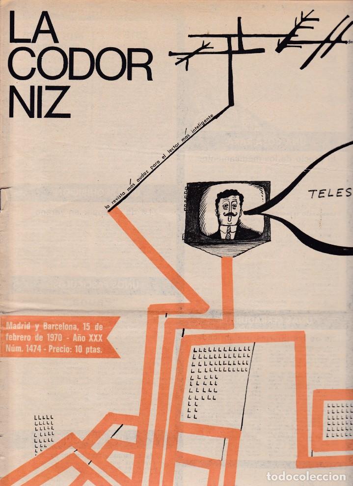 Coleccionismo de Revistas y Peri&oacute;dicos: LA CODORNIZ - N&ordm; 1474 / FEBRERO 1970 - PORTADA : M&Aacute;XIMO