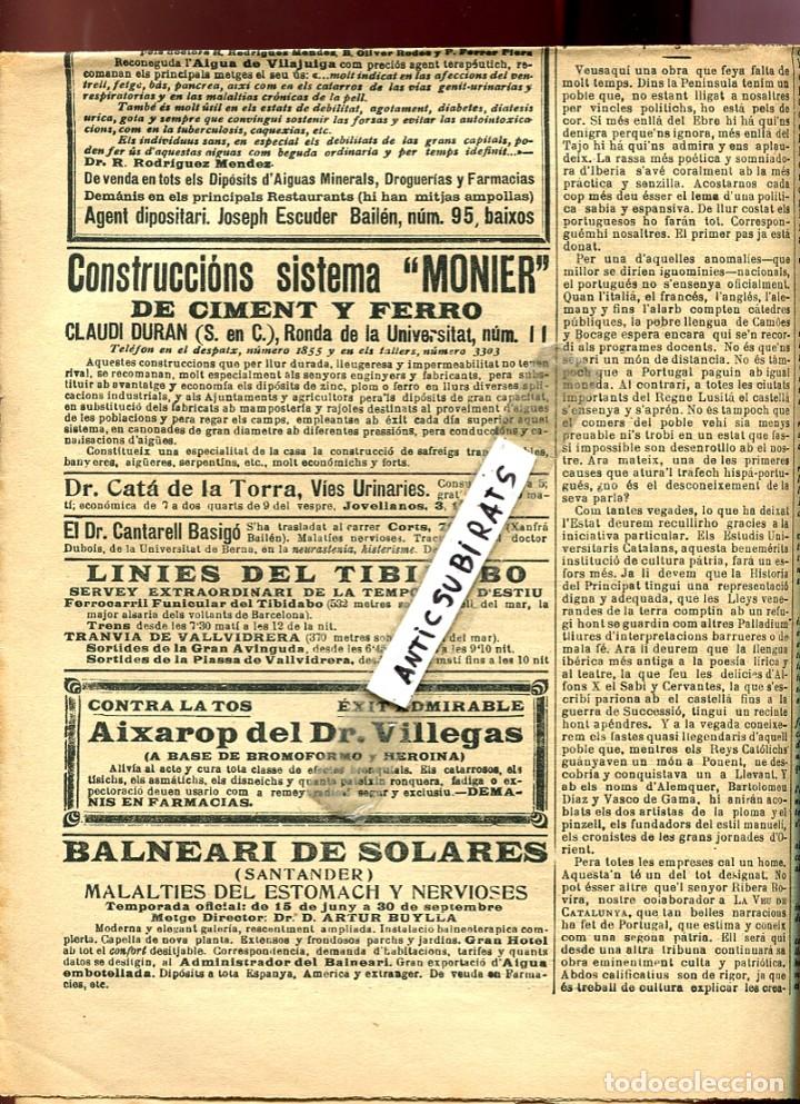 Coleccionismo de revistas y peri&oacute;dicos: PERIODICO ANY 1906 BALNEARIO DE SOLARES SANTANDER BALAGUER CAMPDEVANOL CERVERA SANTPEDOR
