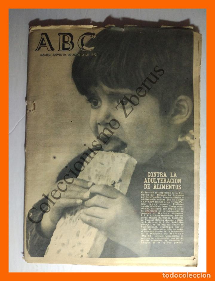 Coleccionismo de Revistas y Peri&oacute;dicos: ABC 24 Agosto 1972 - Contra la Adulteraci&oacute;n de los Alimentos