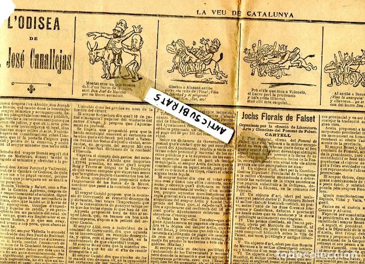 Collectionnisme de Revues et Journaux: DIARI ANY 1902 JOCS FLORALS DE FALSET SALES JULIA CALLICIDA LLUCH RUBINAT LLORACH