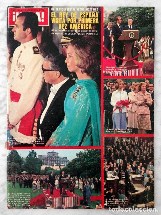 Coleccionismo de Revistas y Peri&oacute;dicos: HOLA - 1976 - EL REY DE ESPA&Ntilde;A EN AM&Eacute;RICA, FESTIVAL DE CANNES, JEAN SHRIMPTON, MISS EUROPA