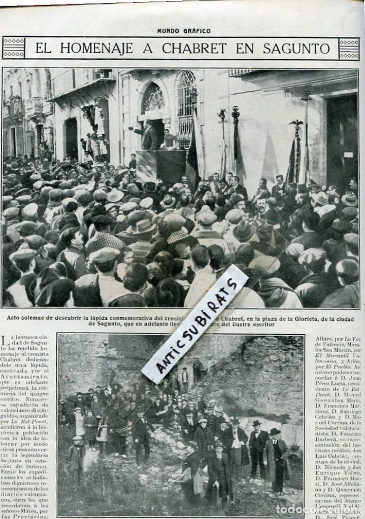 Colecionismo de Revistas e Jornais: REVISTA A&Ntilde;O 1916 CHABRET EN SAGUNTO CASTILLO PRIMERA PIEDRA DEL MERCADO CENTRAL DE VALENCIA
