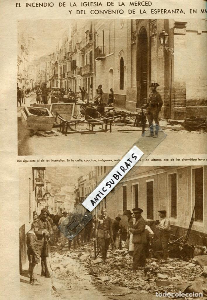 Collectionnisme de Revues et Journaux: REVISTA A&Ntilde;O 1933 INCENDIO DE IGLESIAS Y CONVENTOS EN MALAGA SANTO DOMINGO MERCED LA ESPERANZA AGUSTI