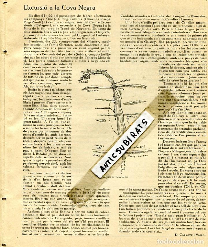 Coleccionismo de revistas y peri&oacute;dicos: PERIODICO ANY 1931 TINTOTERIA GILI  COVA NEGRA DE TRAGO OS ALLIBERAMENT DELS PRESOS DE BALAGUER