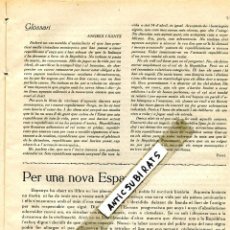 Coleccionismo de Revistas y Periódicos: PERIODICO ANY 1931 NOVA ESPANYA PER SAURET BALAGUER ELECCIONS SOLSONA EL PAIS DE LLEIDA . Lote 144715334