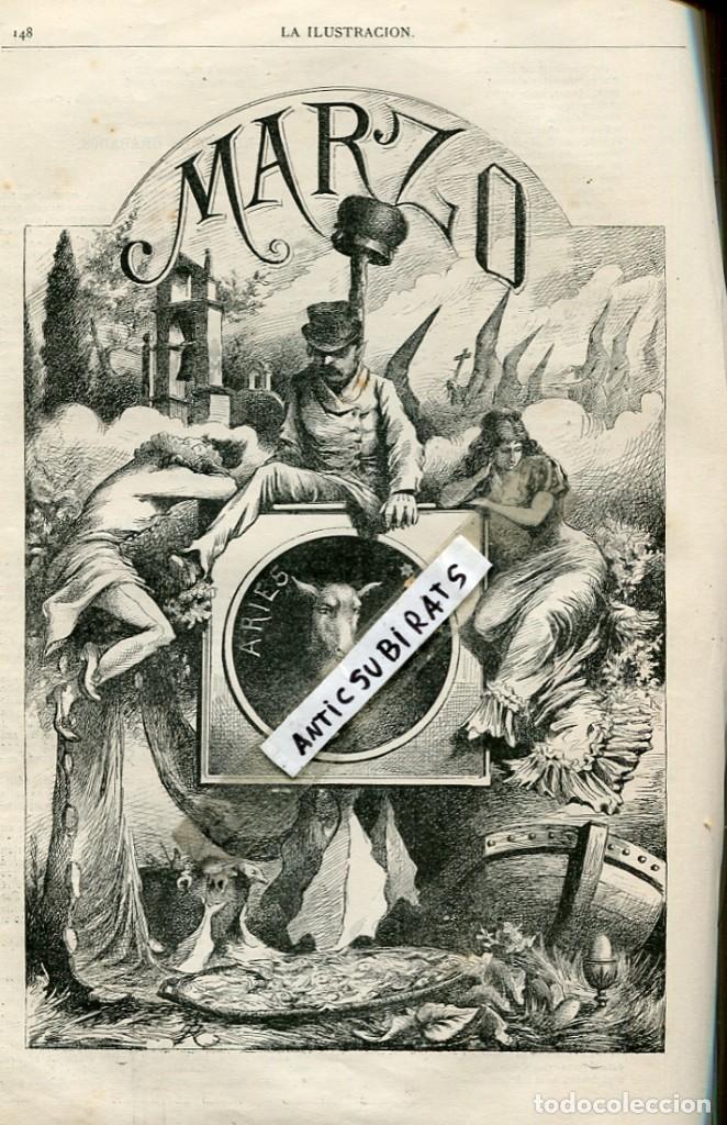 Coleccionismo de revistas y peri&oacute;dicos: REVISTA A&Ntilde;O 1881 SIGNO DE ARIES ZODIACO EL PUEBLO DE PUIGCERCOS DE TREMP EN PELIGRO DE HUNDIMIENTO