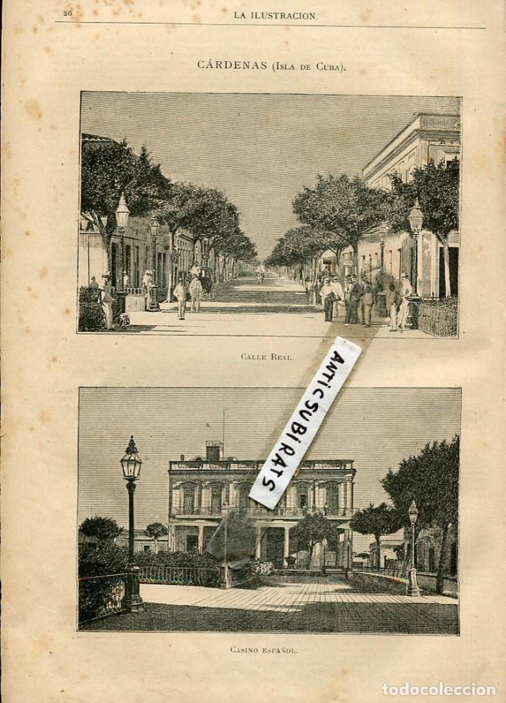 Sammeln von Zeitschriften und Zeitungen: REVISTA A&Ntilde;O 1881 LA CIUDAD DE CARDENAS EN CUBA CALLE REAL CASINO ESPA&Ntilde;OL ESTACION DE FERROCARRIL