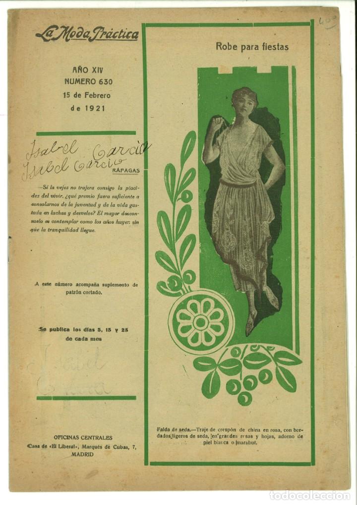 Coleccionismo de revistas y peri&oacute;dicos: LA MODA PR&Aacute;CTICA A&Ntilde;O XIV N&Uacute;MERO 630 15 DE FEBRERO DE 1921.